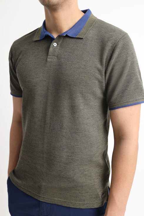 The Green Waffle Knit Polo